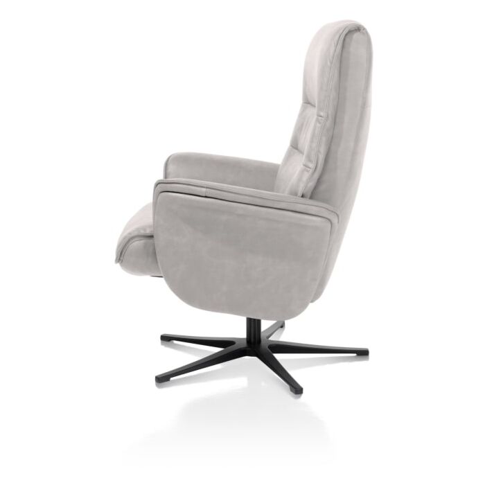Lotis, Relaxfauteuil (Incl. Poef) - Stof Pala - Lichtgrijs