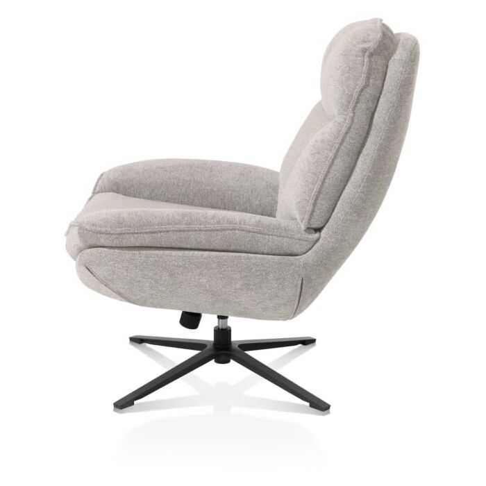 Florence, relaxfauteuil (incl. poef) - stof Enzo - Kiezel