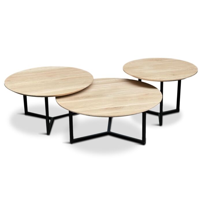 Salontafel Set van 3 Maxime Naturel White