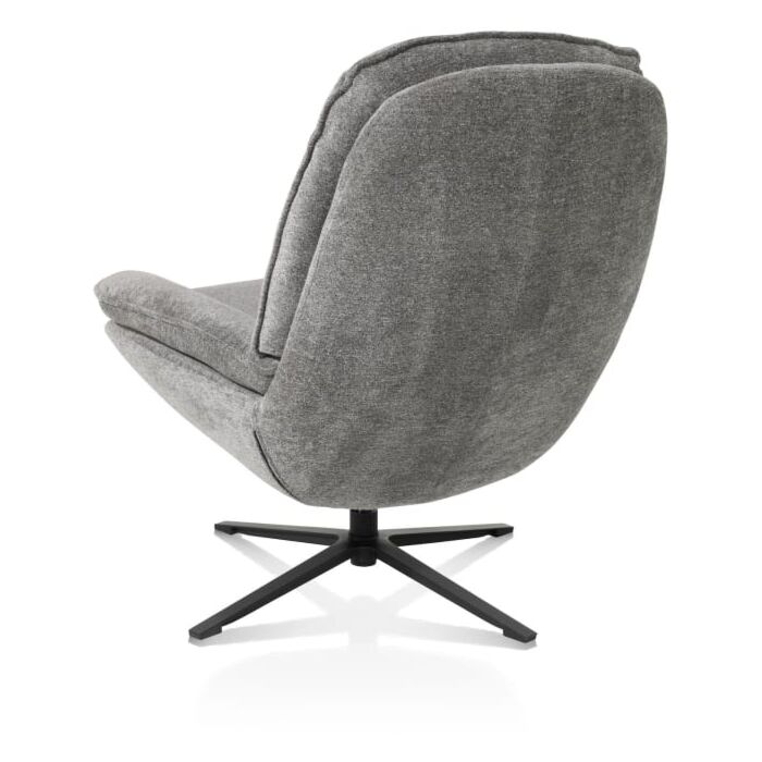 Florence, relaxfauteuil (incl. poef) - stof Enzo - grijs