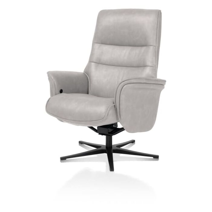 Lotis, Relaxfauteuil (Incl. Poef) - Stof Pala - Lichtgrijs