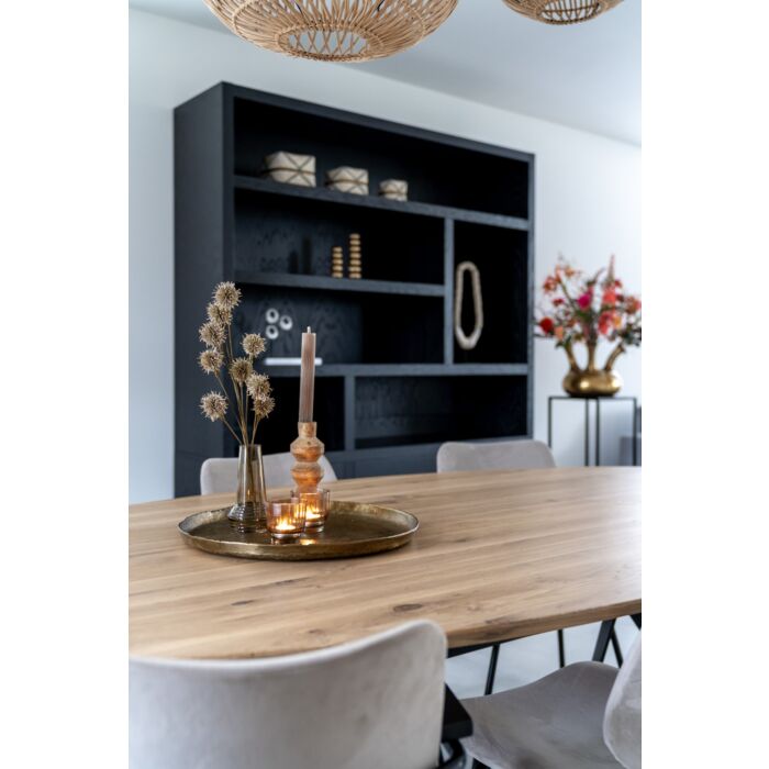 Boekenkast Diamond Zwart 180cm Eiken