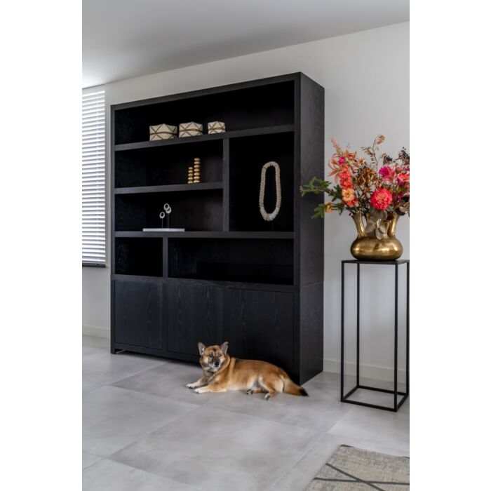 Boekenkast Diamond Zwart 180cm Eiken