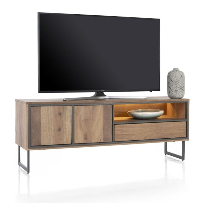 Lowboard Trapani 160 Cm - 2-Deuren + 1-Lade + 1-Niche (+ LED)