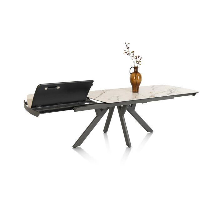 H&H Uitschuiftafel Vegas 170 (+ 60) X 100 Cm Wit