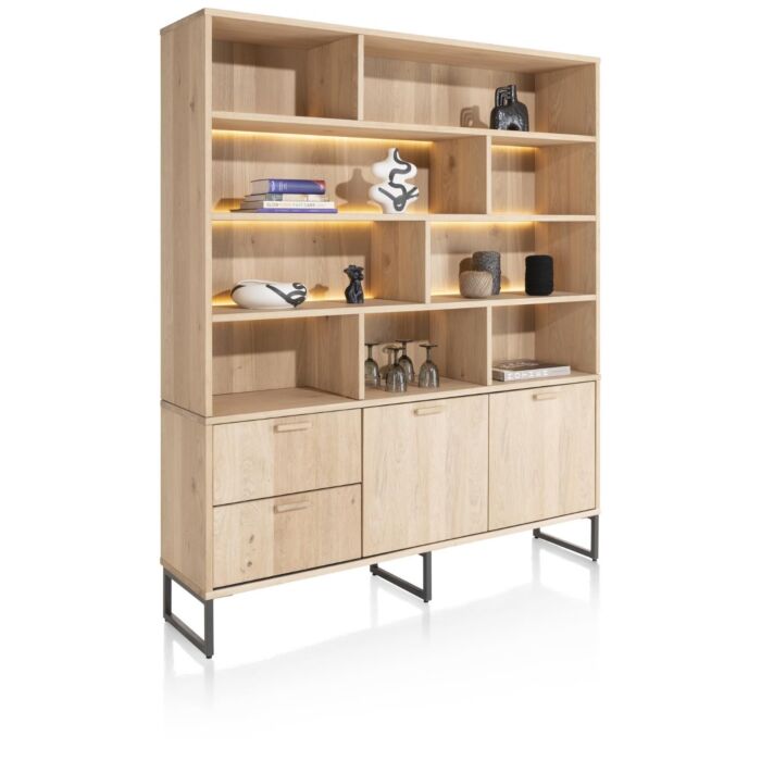 Castello, Buffet 181 Cm - 2-Deuren + 2-Laden + 9-Niches (+ LED)