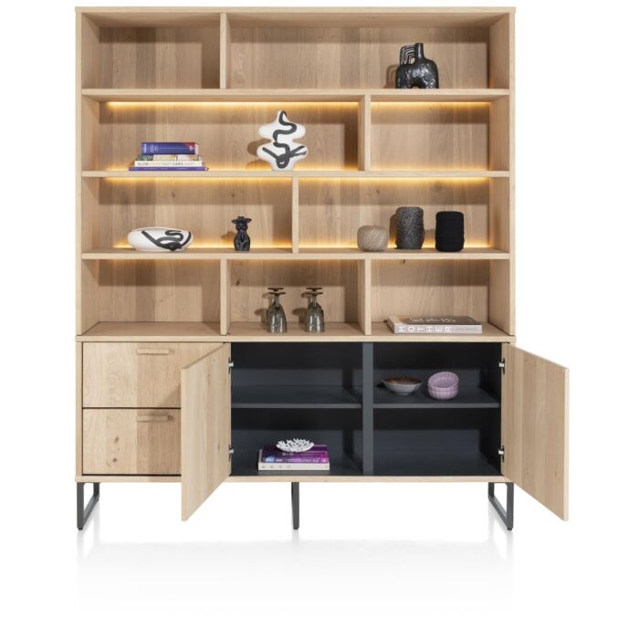 Castello, Buffet 181 Cm - 2-Deuren + 2-Laden + 9-Niches (+ LED)