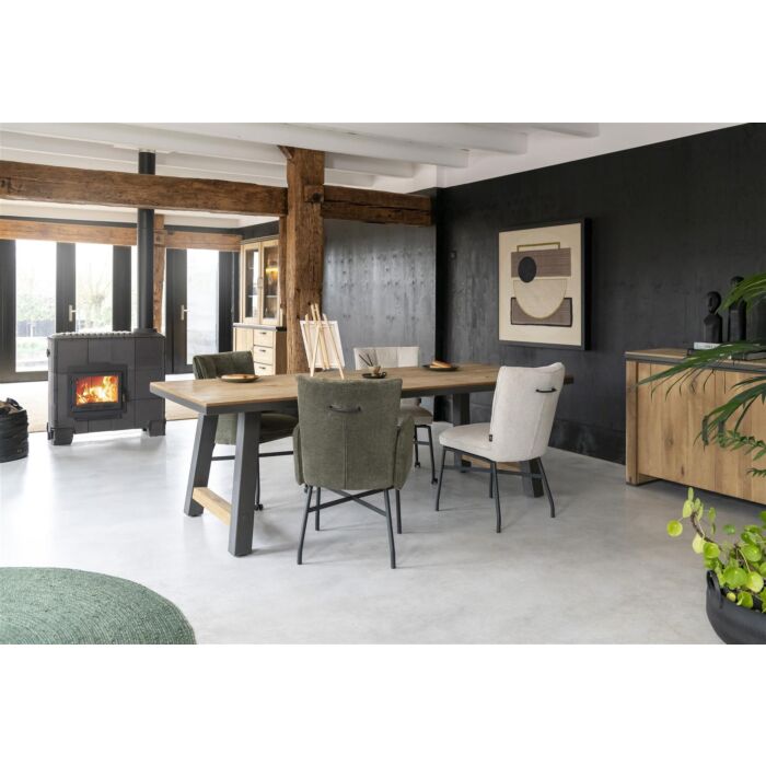 Eden, Eetkamerstoel - Metalen Frame - Pocket - Livigno Crème Met Accent In Calabria Crème