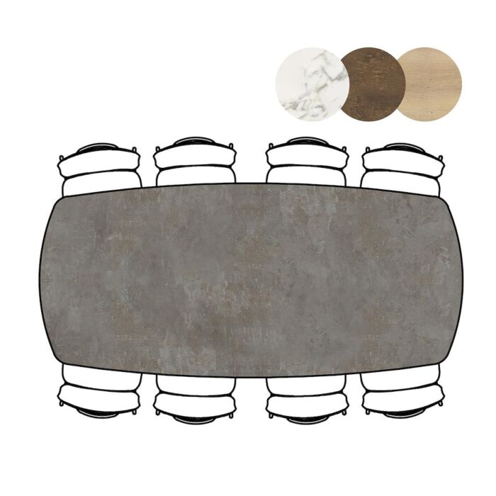 Eetkamertafel Masura Ovaal 240x110 Cm Antraciet