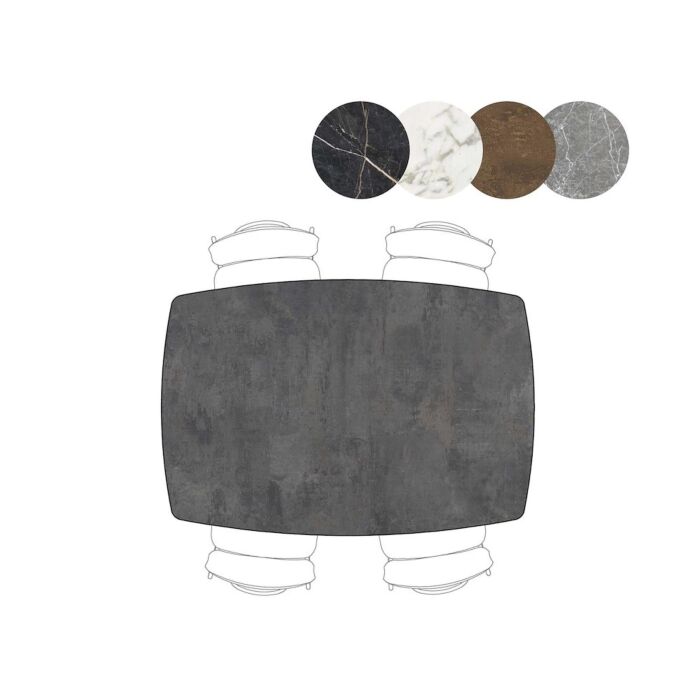 Palace, Eetkamertafel 160 X 110 Cm - 4-Poten - Antraciet