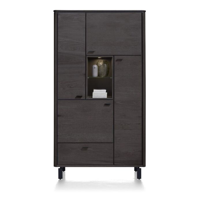 Livada, Bergkast 110 Cm - 4-Deuren + 1-Lade + 2-Niches - Onyx