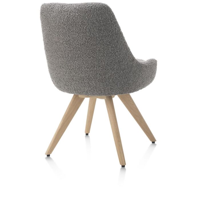 Rocco, Eetkamerstoel - Draaibaar + Pocket - Naturel Eiken - Stof Brioni - Lever