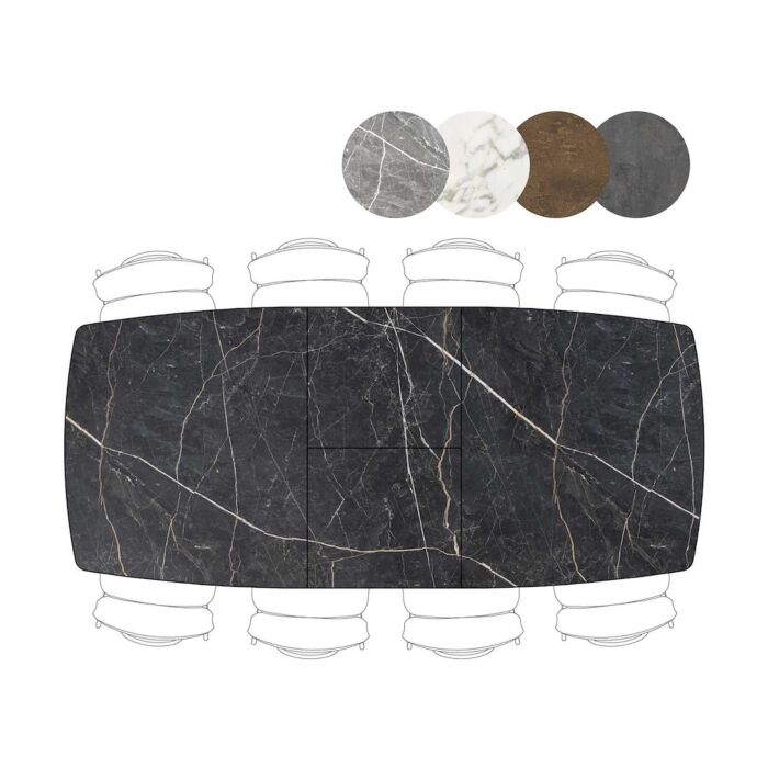 Palace, Uitschuiftafel 190 (+ 60) X 110 Cm - Centrale Poot - Onyx