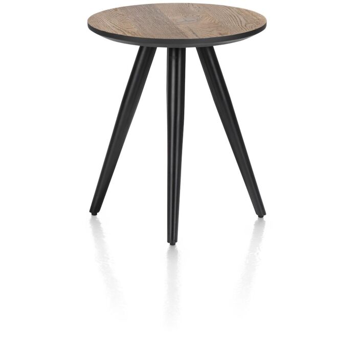 Maze, Salontafel Rond 40 Cm - Hoogte 46 Cm - Burned Oak