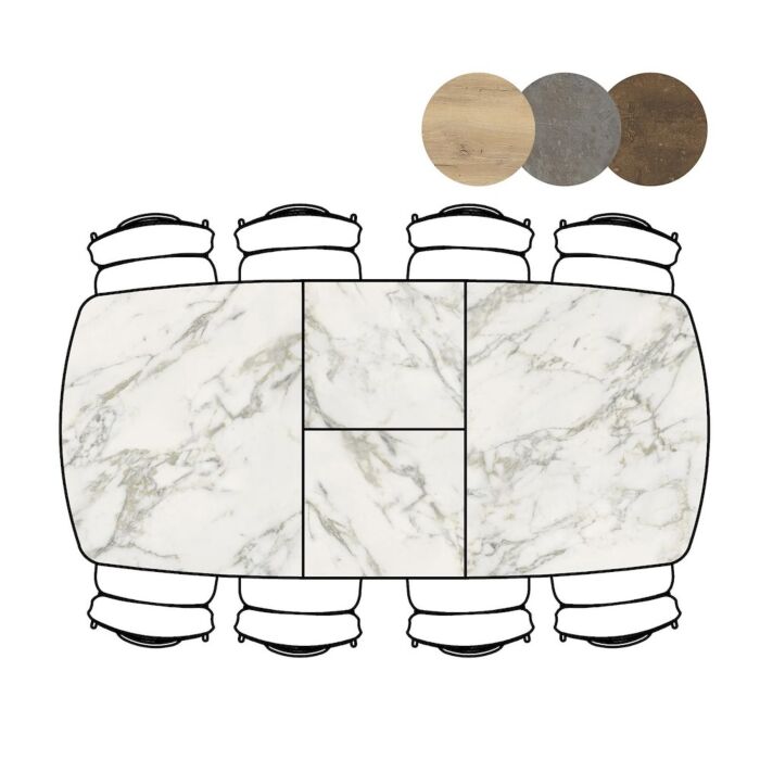 Uitschuiftafel Masura Ovaal 180(+60)x110 Cm Wit