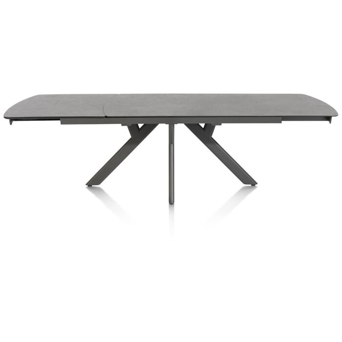 Vegas, Uitschuiftafel 170 (+ 60) X 100 Cm - Keramiek Op Glas - Antraciet