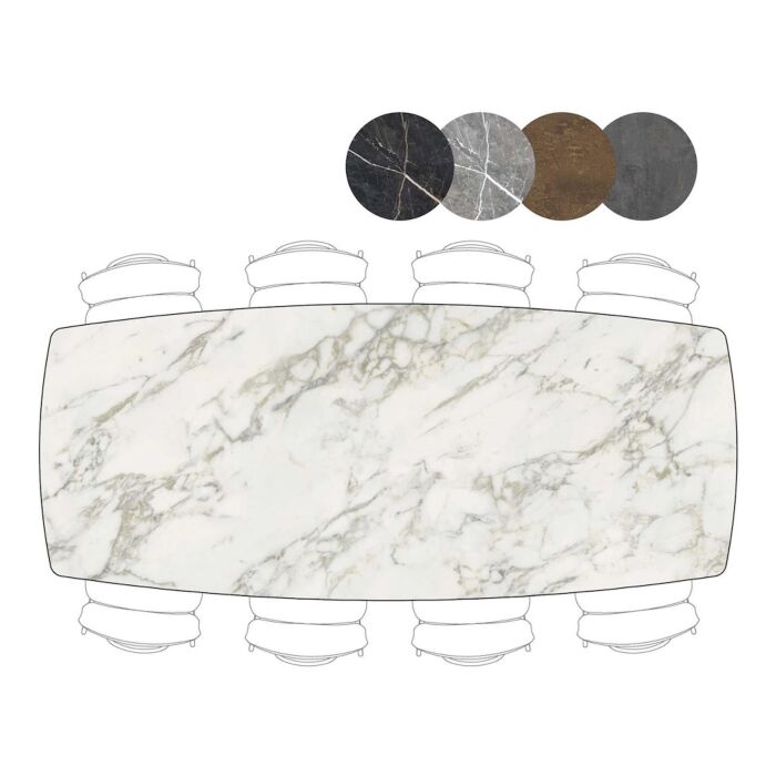 Palace, Eetkamertafel 270 X 115 Cm - Centrale Poot - Wit