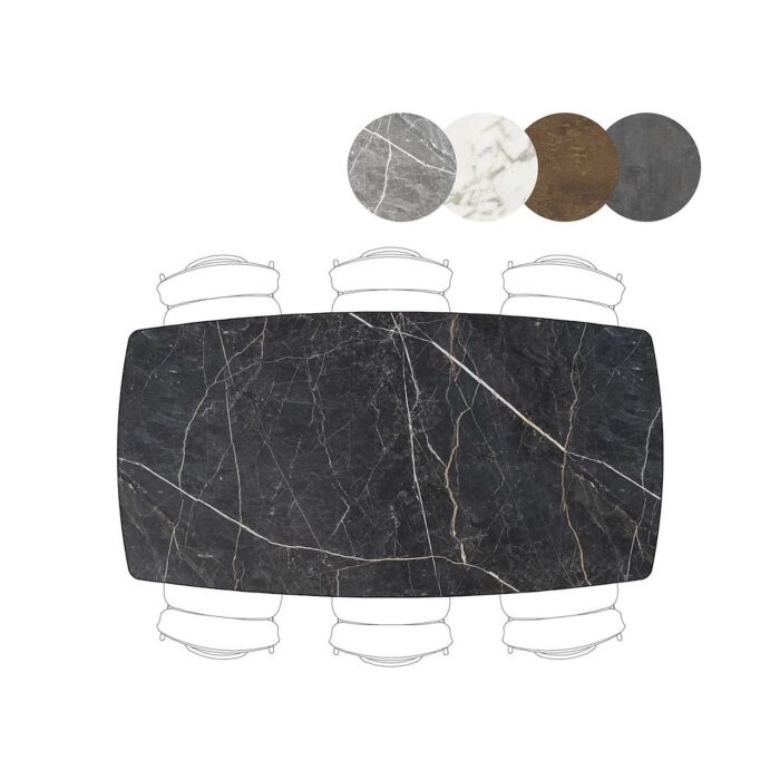 Palace, Bartafel 210 X 110 Cm - 4-Poten (Hoogte: 92 Cm) - Onyx