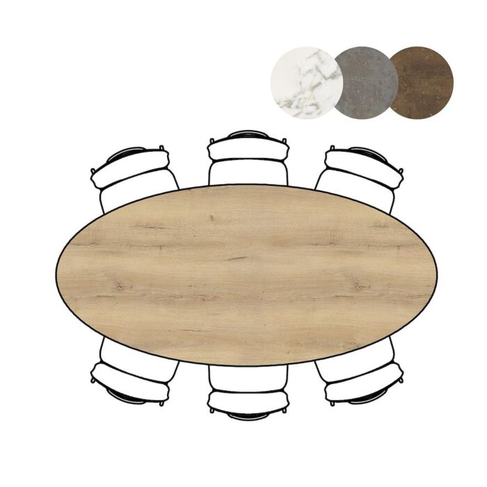 Eetkamertafel Masura Ellips 220x105 Cm Eiken