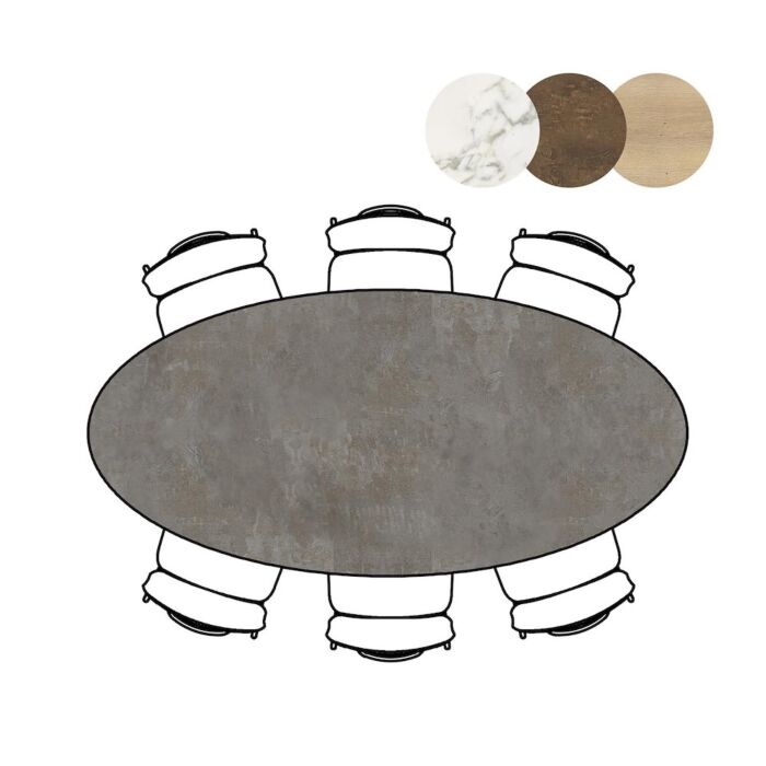 Eetkamertafel Masura Ellips 220x105 Cm Antraciet