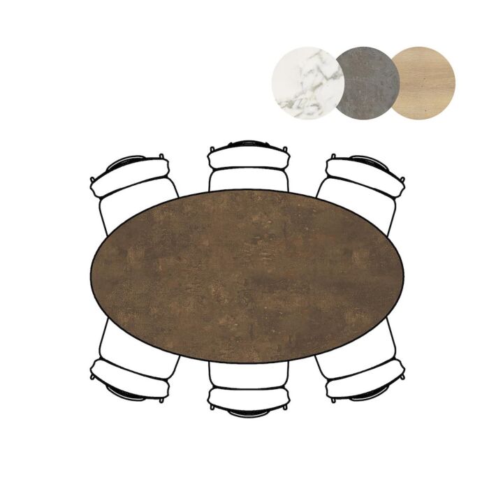 Eetkamertafel Masura Ellips 180x100 Cm Roest