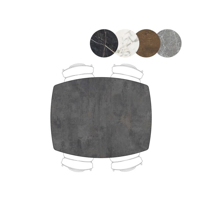 Palace, Eetkamertafel Rond 150 X 120 Cm - Centrale Poot - Antraciet