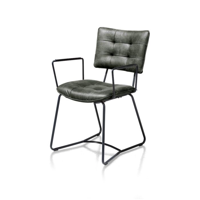 Julien, Armstoel - Zwart Frame - Corsica - Groen