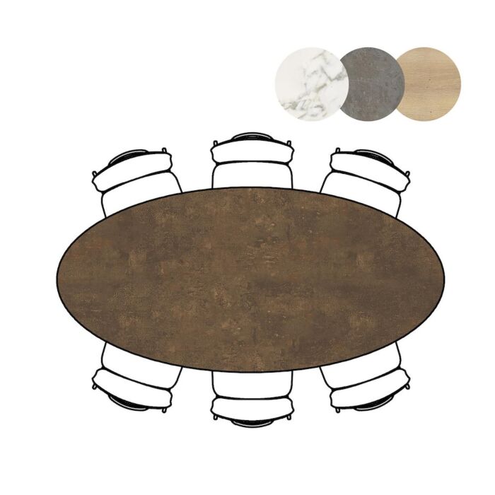 Eetkamertafel Masura Ellips 220x105 Cm Roest