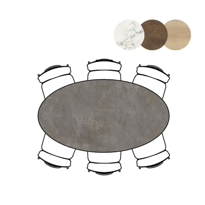 Eetkamertafel Masura Ellips 180x100 Cm Antraciet