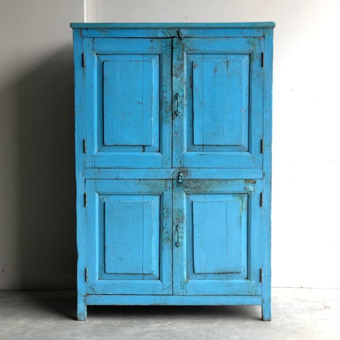 Wandkast India Hout Blauw