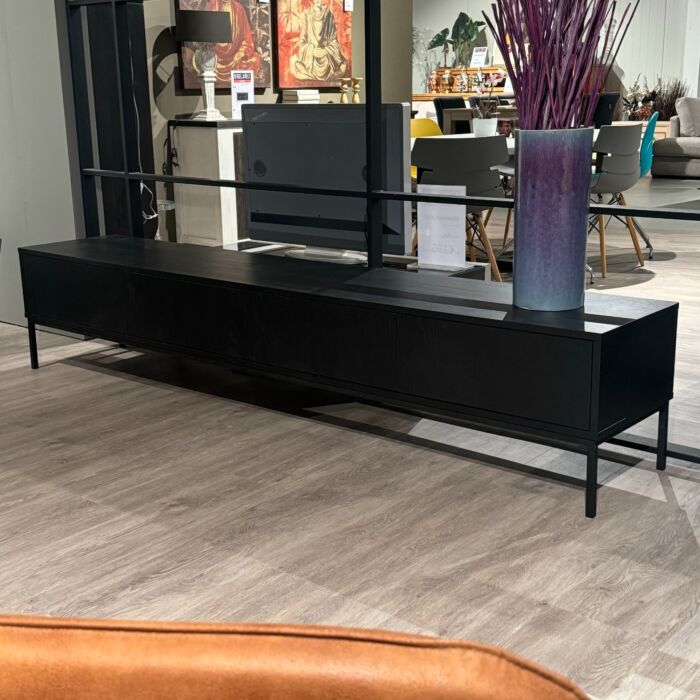 Tv-Dressoir Zwart Eiken Fineer