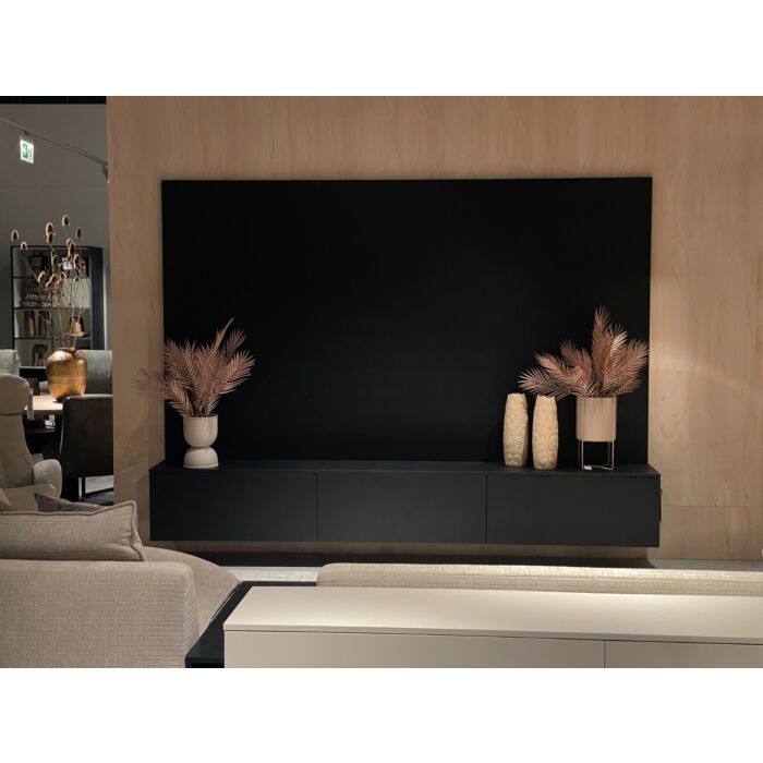 TV-wandmeubel Kopenhagen Cinewall 277cm Zwart