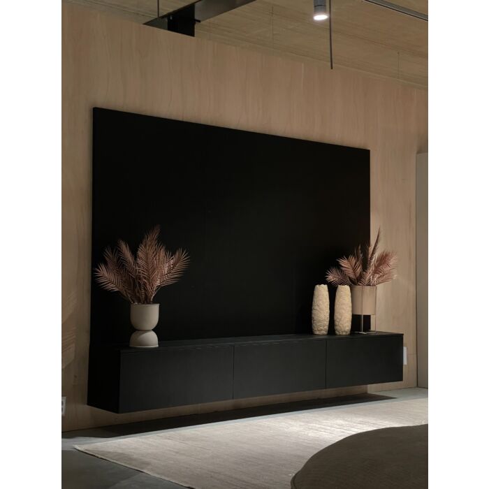 TV-wandmeubel Kopenhagen Cinewall 277cm Zwart