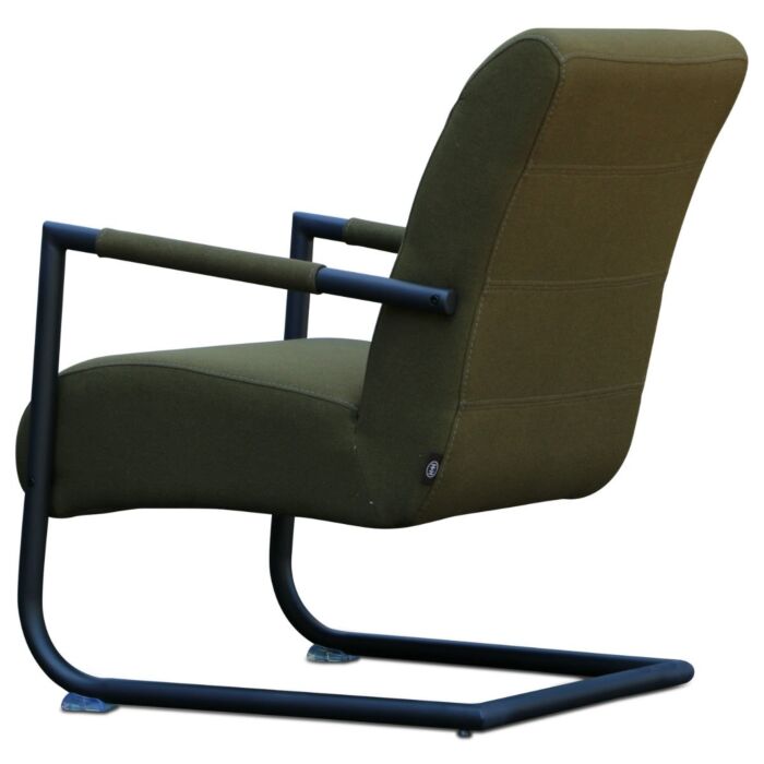 H&H Industriële Fauteuil Angelica Zwart Frame Groen