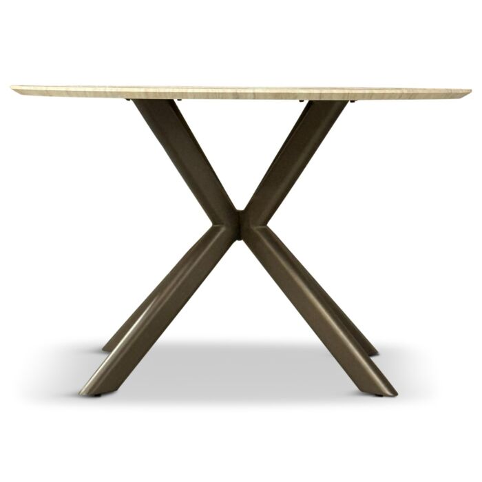 Tafel Roxy Eettafel Travertin Look Ø120