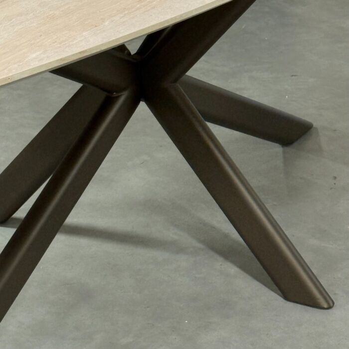 Eettafel Roxy Travertin Look Poot Anodic Brown 