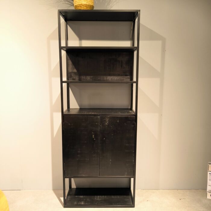 Boekenkast Bora Modern Zwart 3-vaks