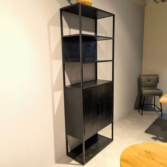 Boekenkast Bora Modern Zwart 3-vaks