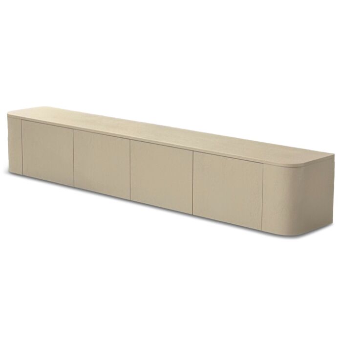 Tv Dressoir Axel Japandi Taupe Ronde Hoek