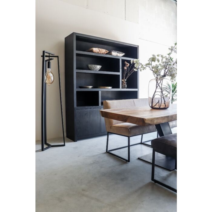 Boekenkast Diamond Zwart 180cm Eiken