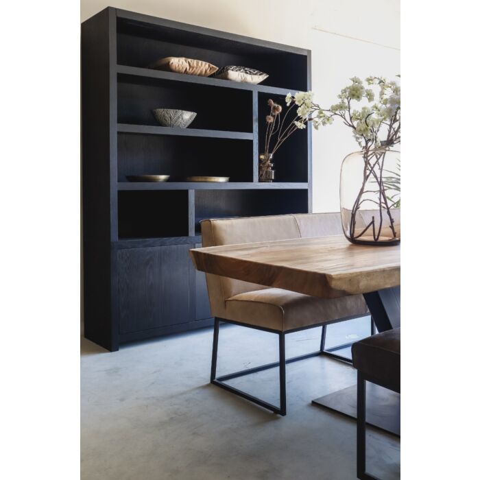 Boekenkast Diamond Zwart 180cm Eiken