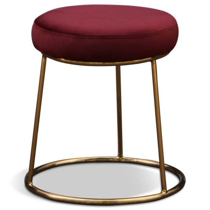 Trendy Kruk Bijzettafel Lieke Velours Rood