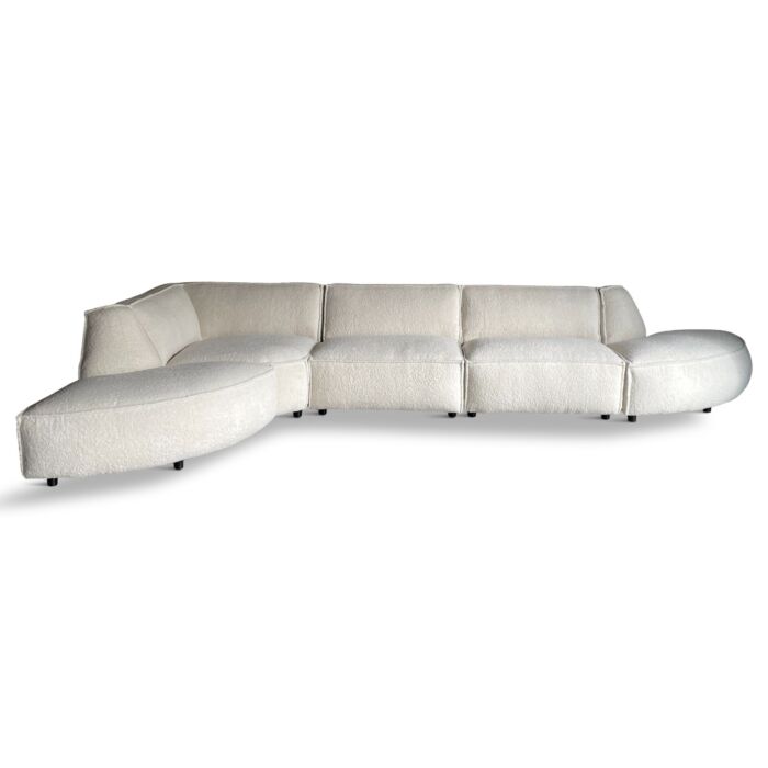 Hoekbank Amoza Modern Bouclé Wit