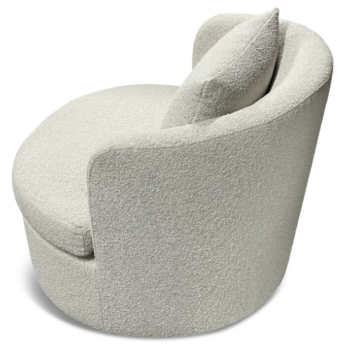 Draaibare Lounge Fauteuil Desiree Bouclé White Zand