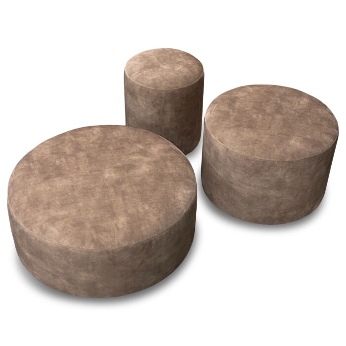 Hocker Mabel ø60 Velours Taupe