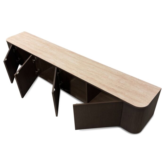 TV- Meubel Axel 240xm New Brown Met Travertin Top