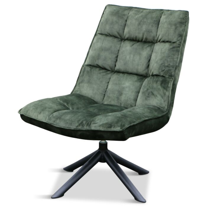 Draaifauteuil Spider Vintage Velours Groen 