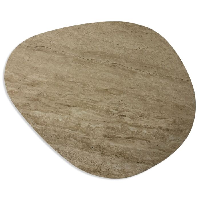 Organische Salontafel Swell Travertine en Mangohout