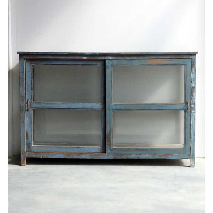 India Cabinet Met Hout Glas