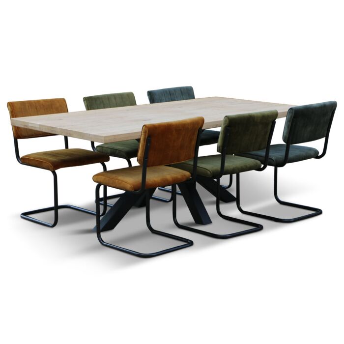 Tafel Met Matrix Poot Ramon Zwart Eiken 4cm